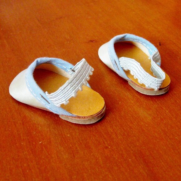 Dolly's Glamour Slippers w Original Box Light Blue Finest Doll Shoes Accessory - Picture 8 of 12